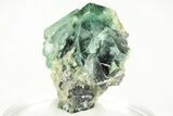 Green Cubic Fluorite Crystal Cluster with Quartz - Yaogangxian Mine #215788-1